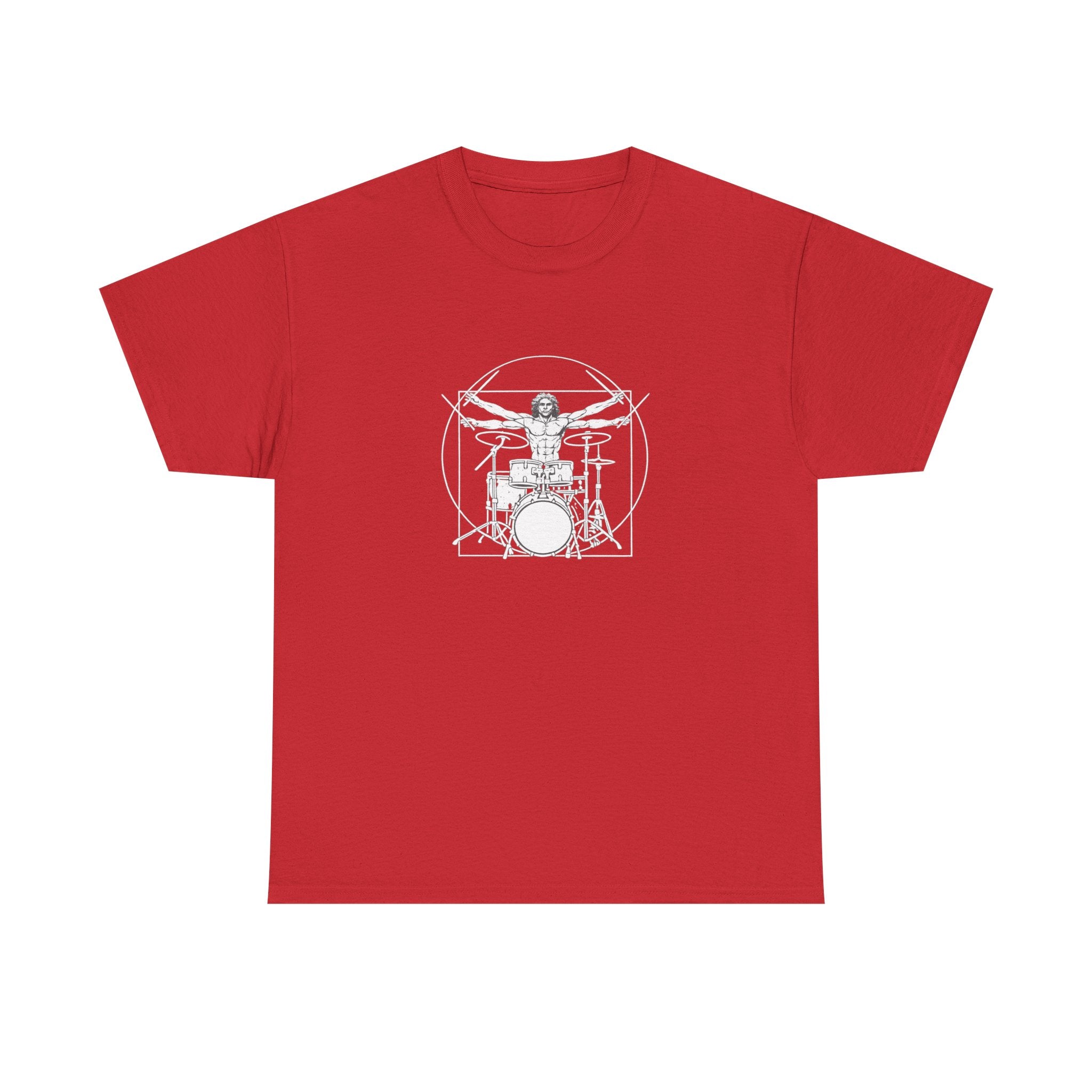 Drummer Vitruvian T-shirt - Drum Kit Graphic Tee Musician Shirt