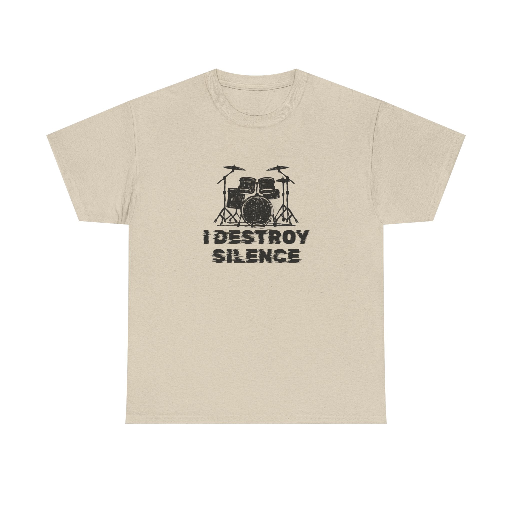 I Destroy Silence T-Shirt - Drummer Graphic Tee Drum Kit Music Shirt
