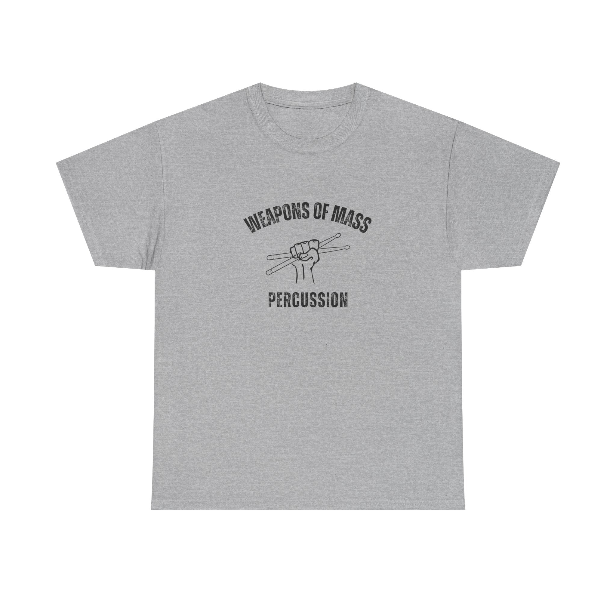 Weapons of Mass Percussion T-Shirt - Drummer Graphic Tee Music Rhythm Shirt