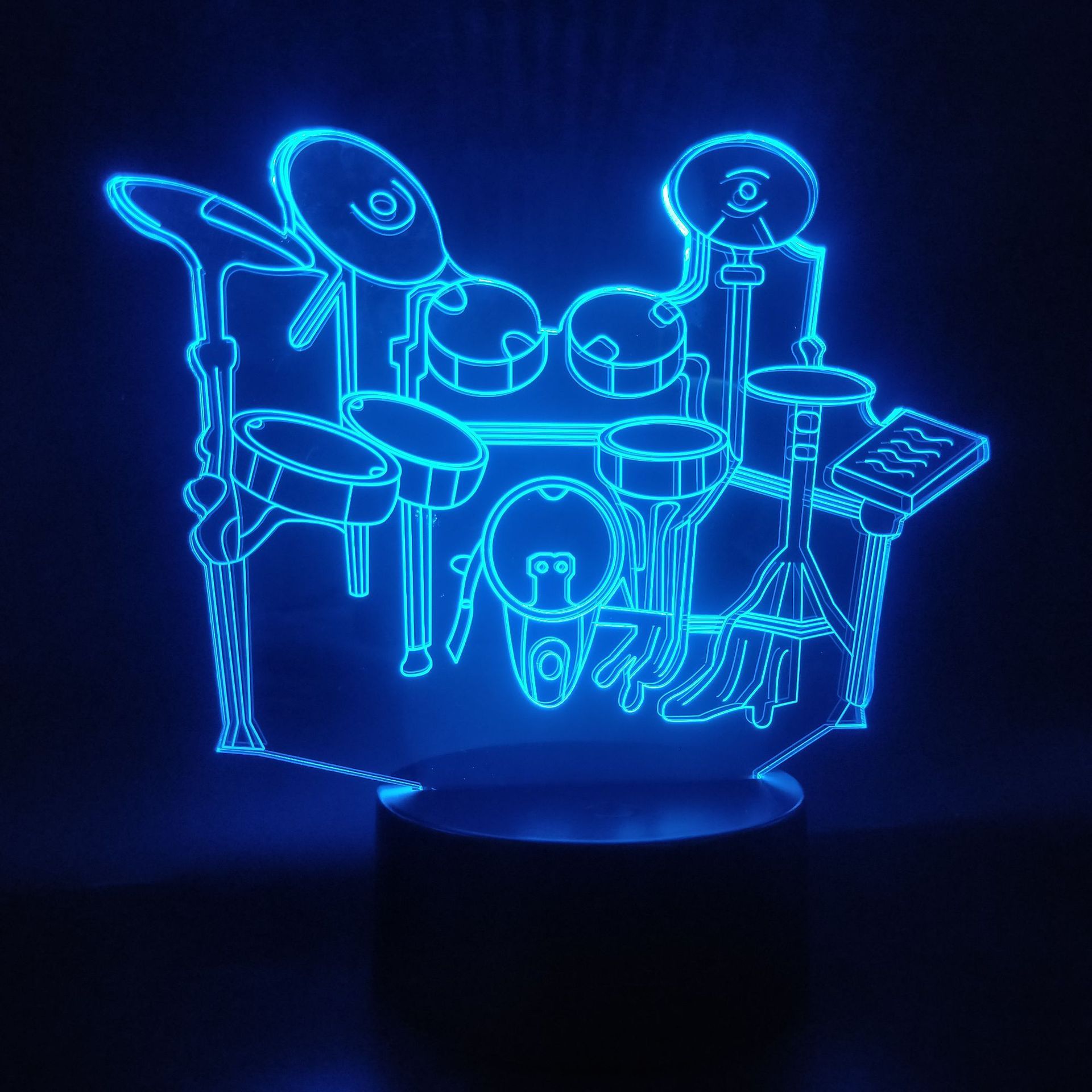 3D Drum Kit Night Light – Color-Changing LED Lamp