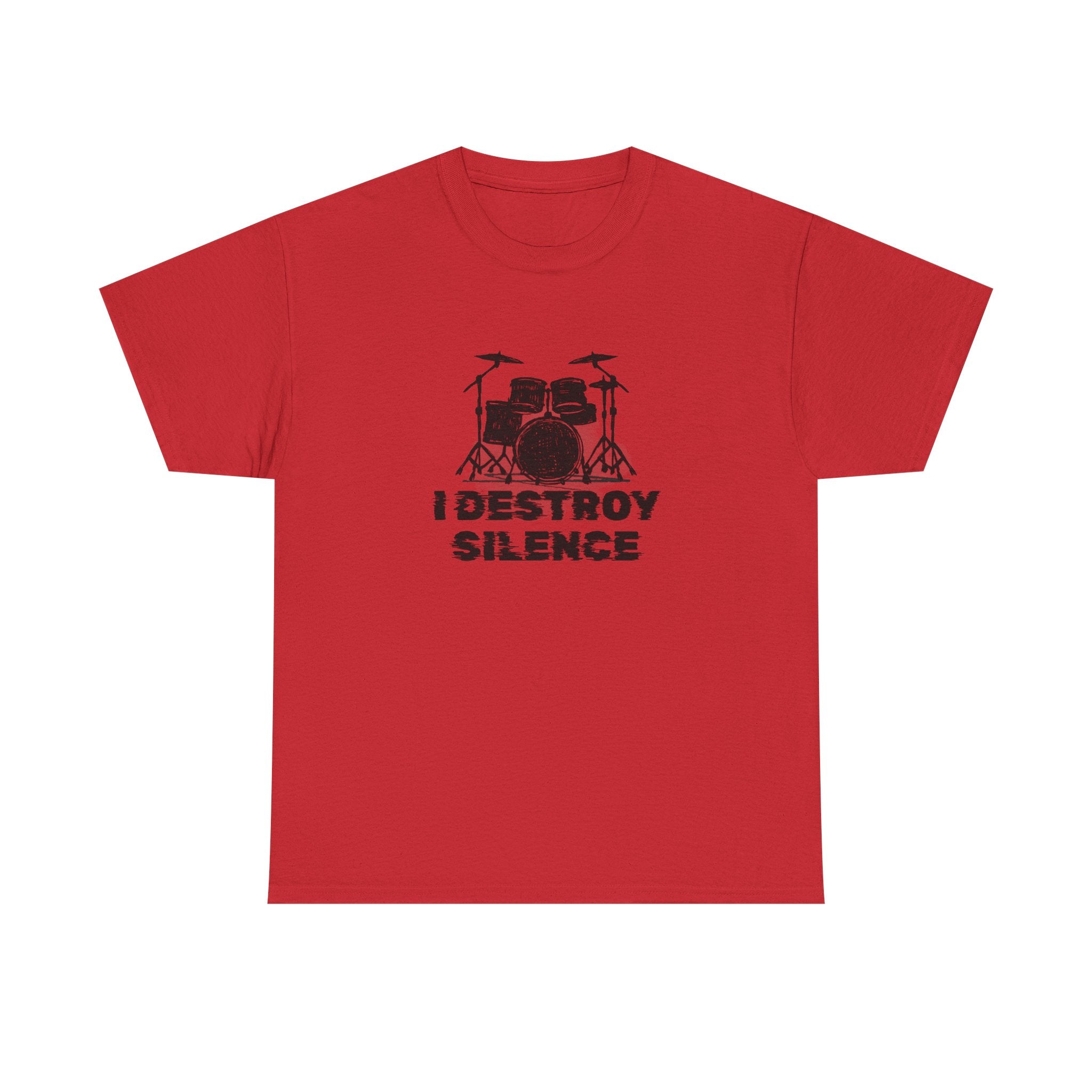 I Destroy Silence T-Shirt - Drummer Graphic Tee Drum Kit Music Shirt