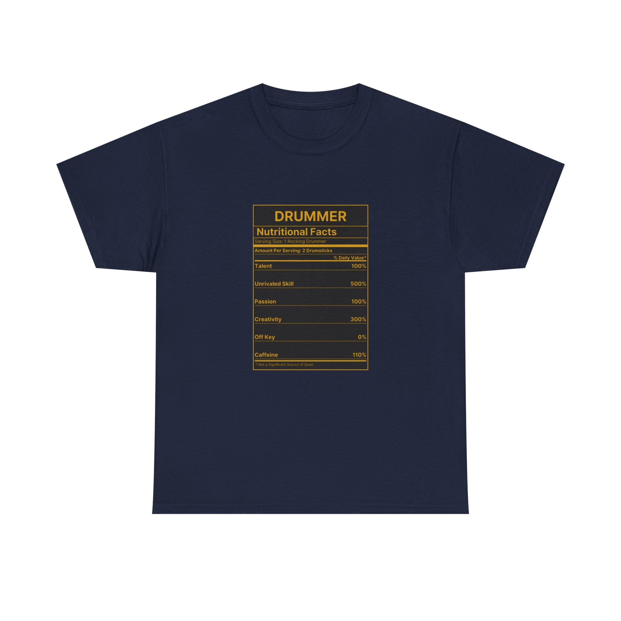 Drummer Nutritional Facts T-Shirt – Drummer Gift Shirt, Percussion Player Tee