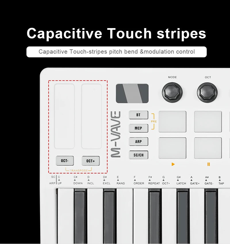 MIDI Pad Controller Keyboard – Portable 25-Key Production Controller