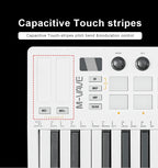 MIDI Pad Controller Keyboard – Portable 25-Key Production Controller