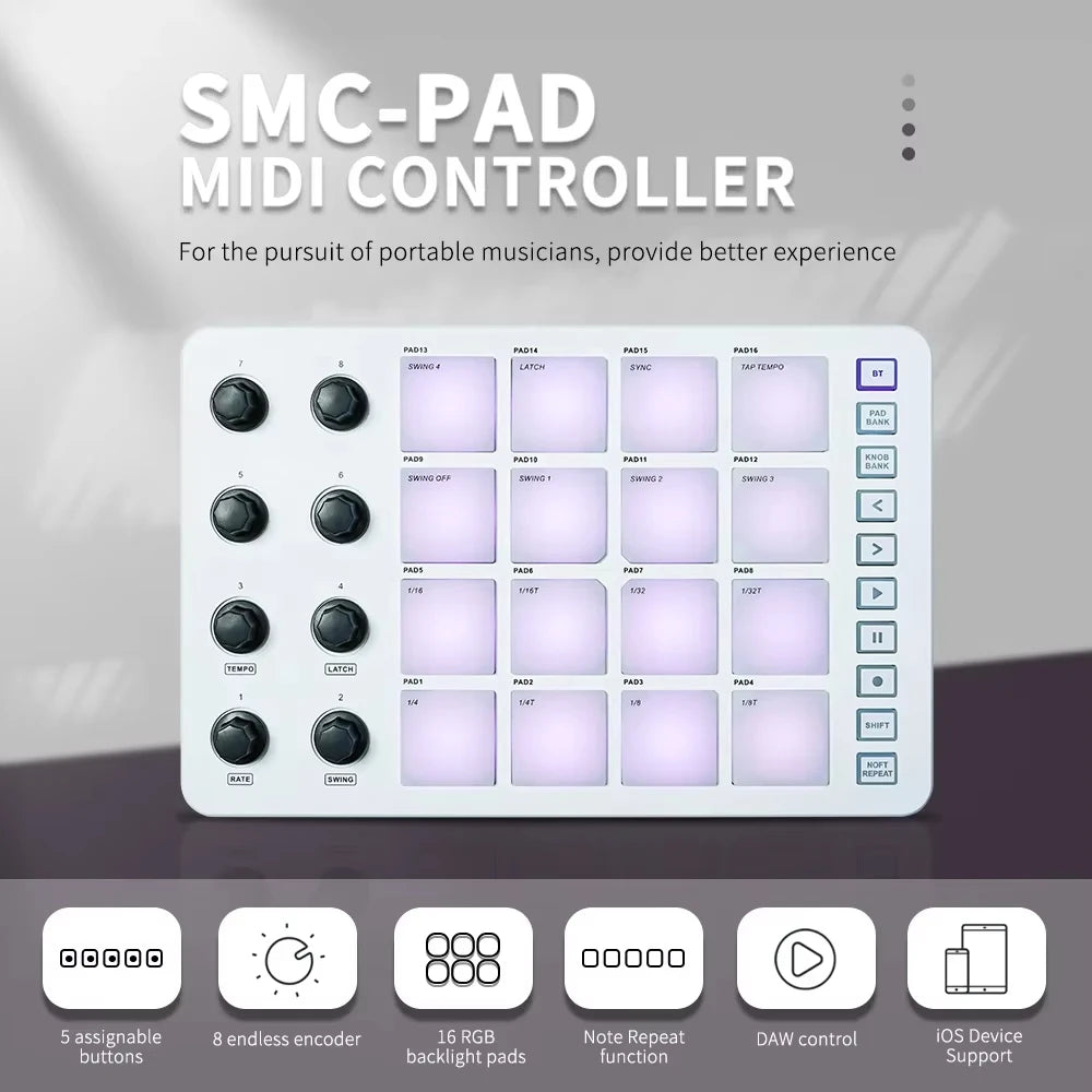 Drum Pad Controller – Professional Drum Machine with Faders & Knobs for Music Production