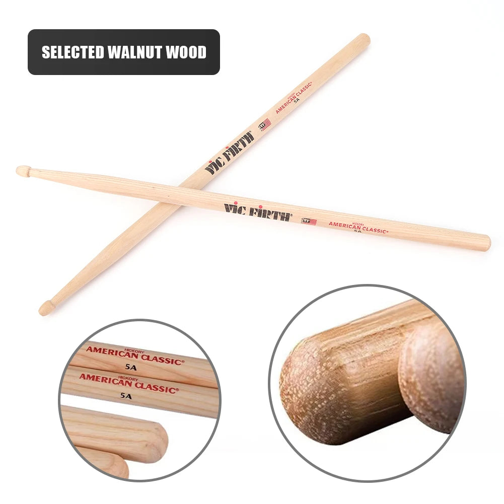 Vic Firth Wooden Drumsticks – Classic Hickory Sticks with Wood Tip