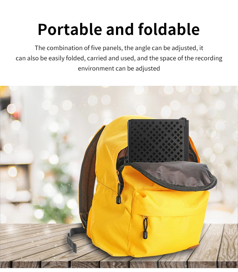 Microphone Isolation Shield – Portable Foldable 5 Panel Reflection Filter