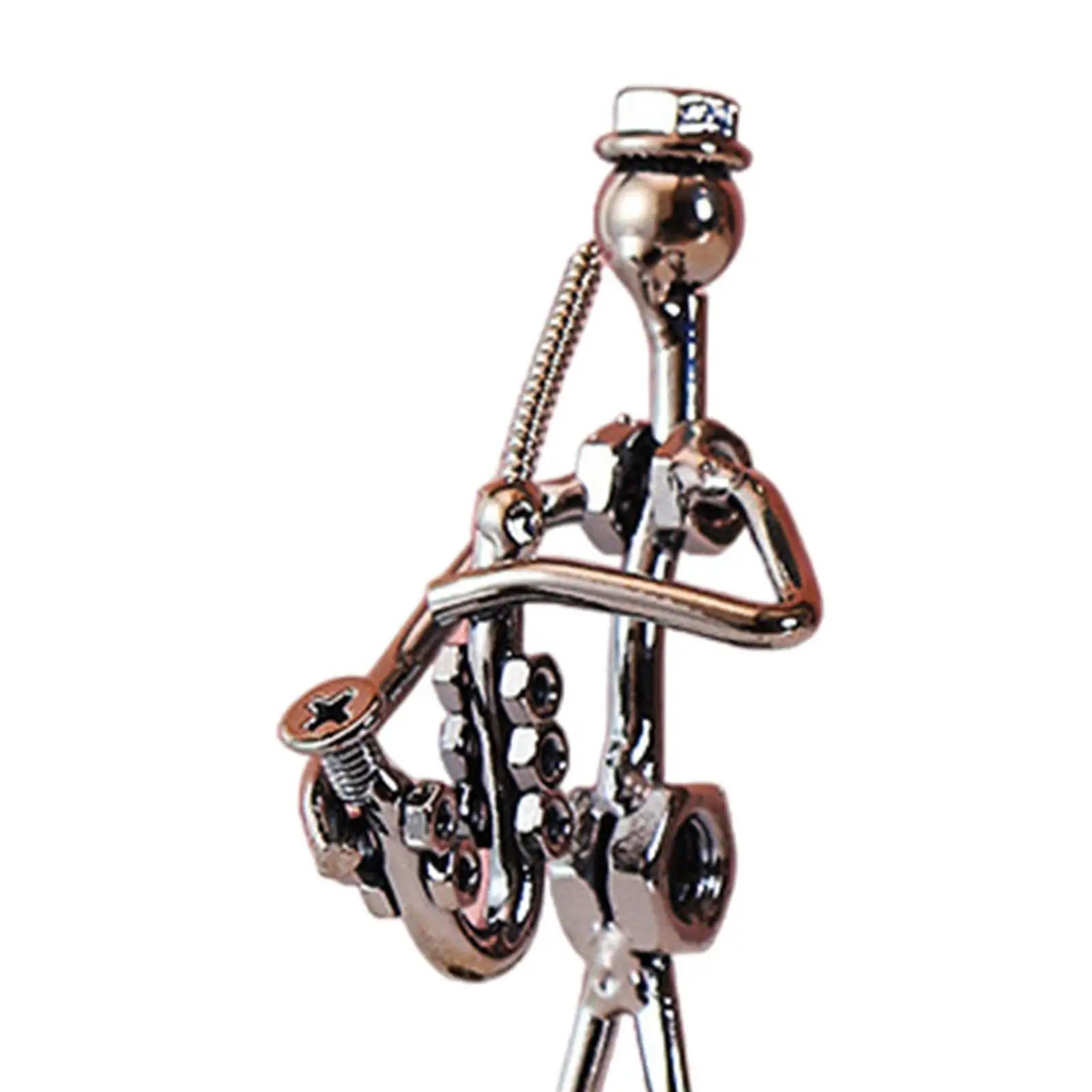 Metal Musician Figurine – Artistic Music Player Desk Sculpture Home Studio Decor