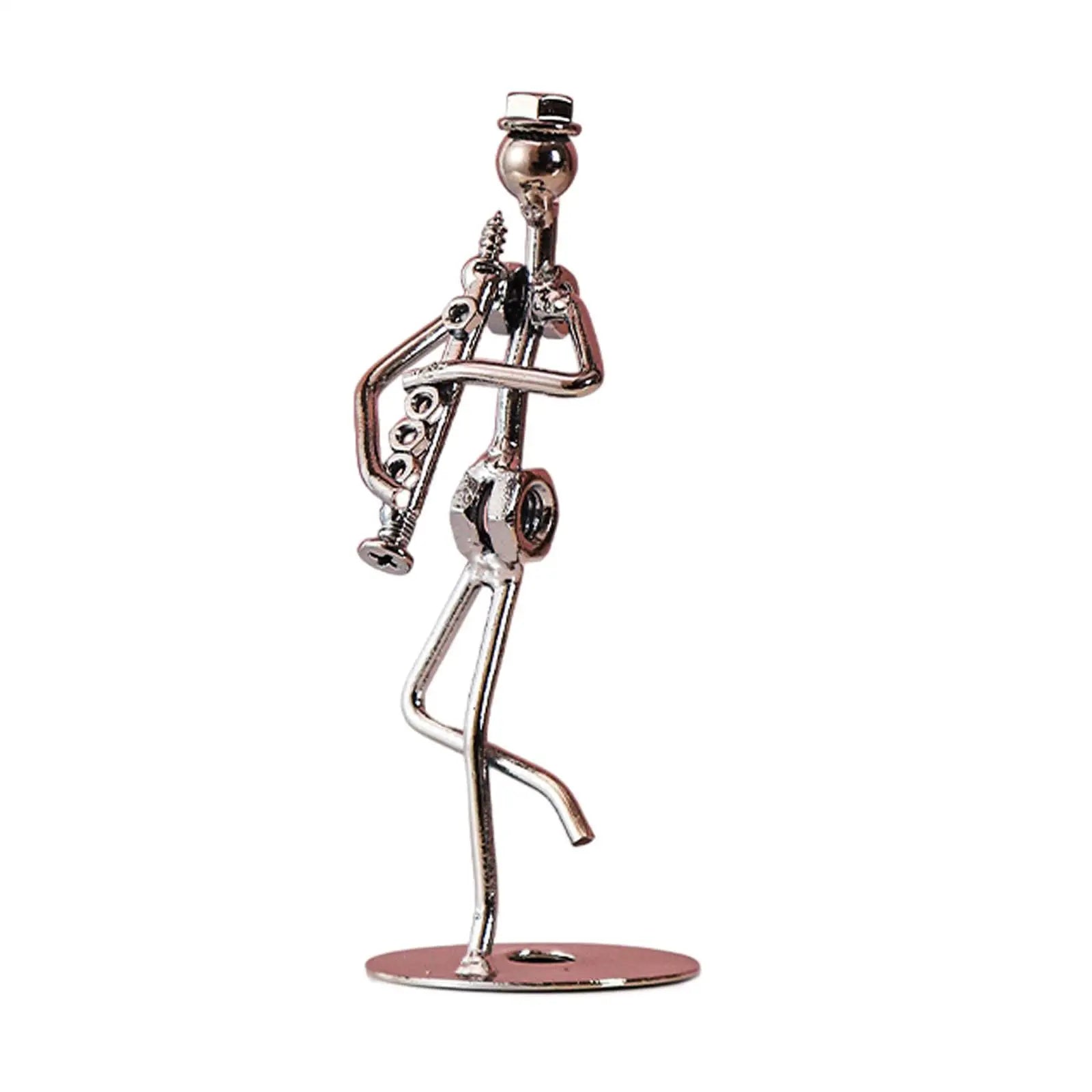 Metal Musician Figurine – Artistic Music Player Desk Sculpture Home Studio Decor