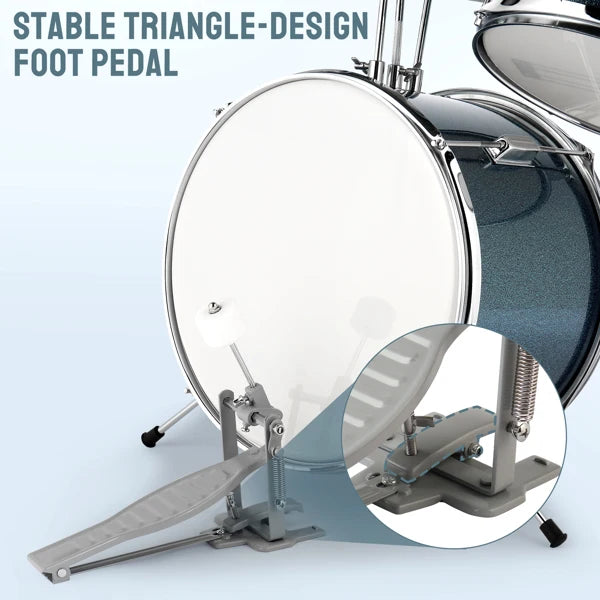 Junior Drum Set – 3-Piece Kids Kit with Stool & Accessories