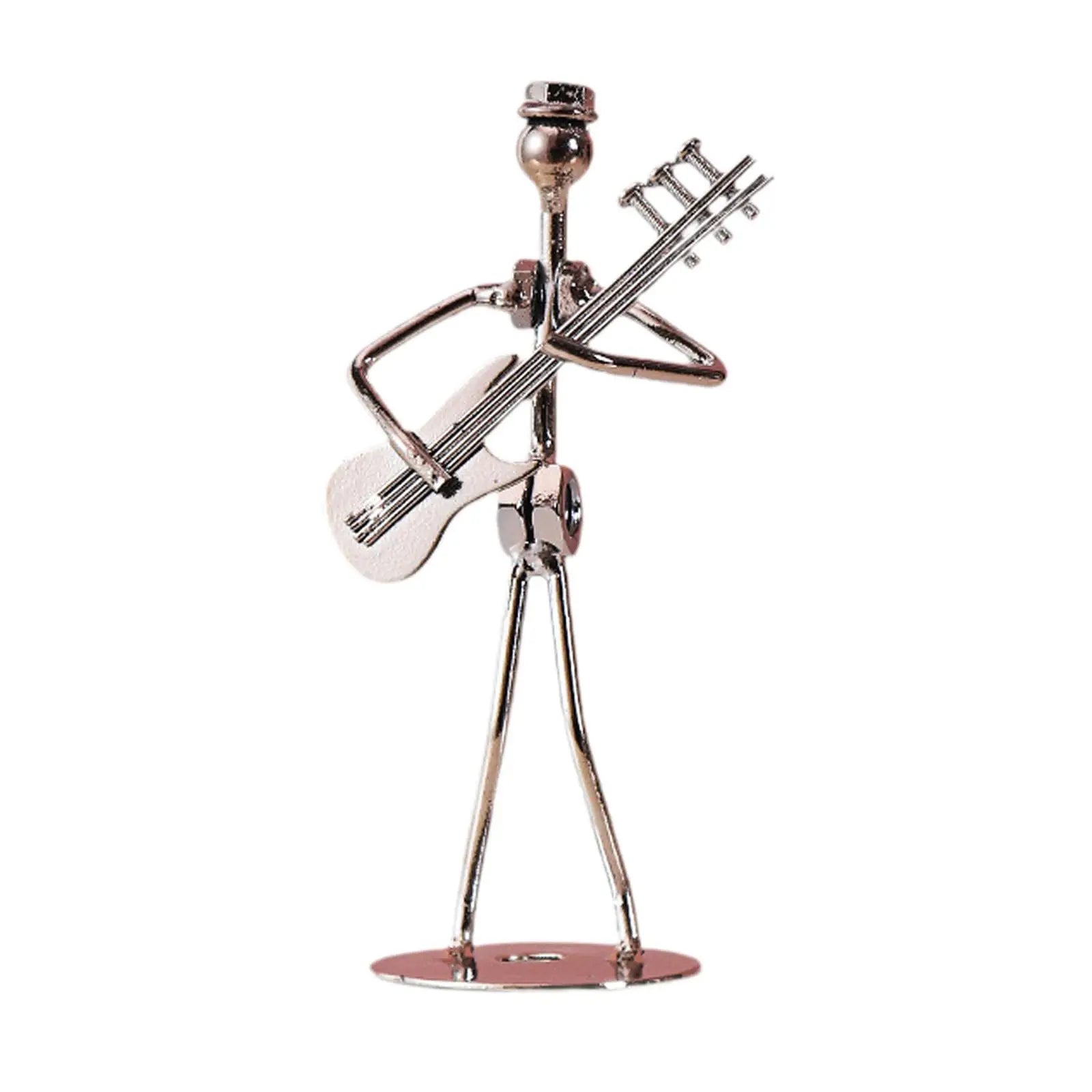 Metal Musician Figurine – Artistic Music Player Desk Sculpture Home Studio Decor