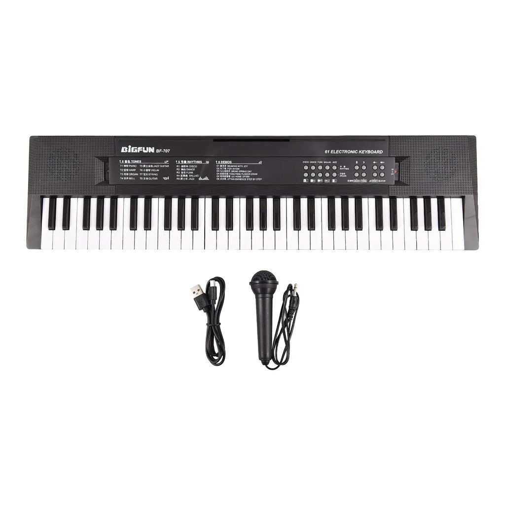 61-Key Electronic Keyboard Piano – Dual Speakers with Microphone for Beginners