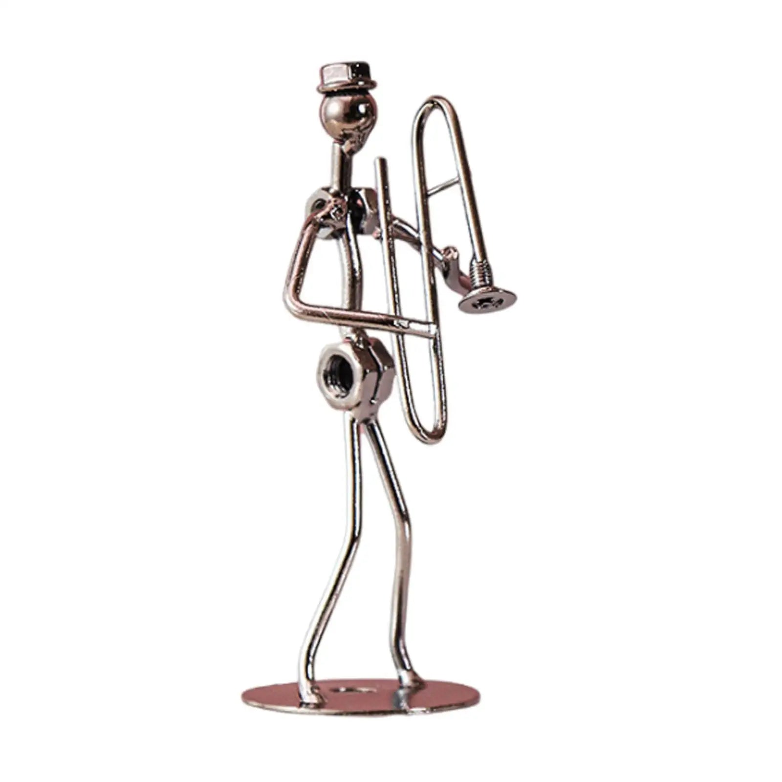 Metal Musician Figurine – Artistic Music Player Desk Sculpture Home Studio Decor
