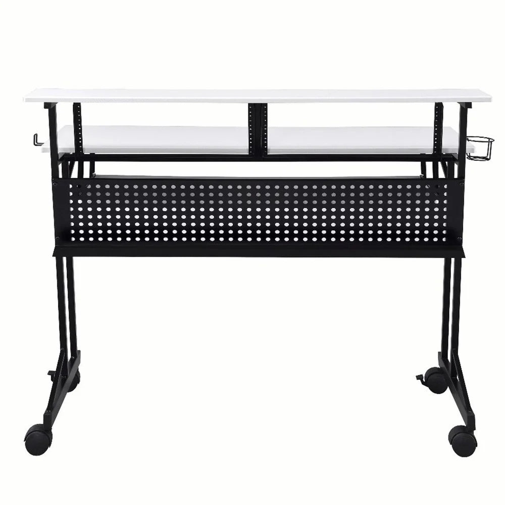 Home Studio Recording Desk – 47" Music Production Computer Desk with Keyboard Tray & Storage Shelves