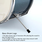 Junior Drum Set – 3-Piece Kids Kit with Stool & Accessories