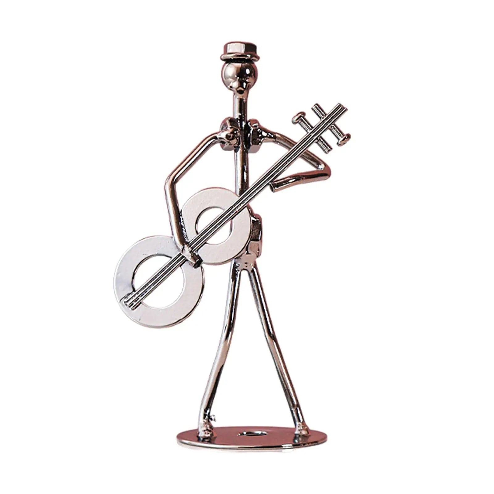Metal Musician Figurine – Artistic Music Player Desk Sculpture Home Studio Decor