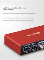 Music Production Audio Interface – USB External Sound Card for Home Studio Recording