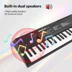 61-Key Electronic Keyboard Piano – Dual Speakers with Microphone for Beginners