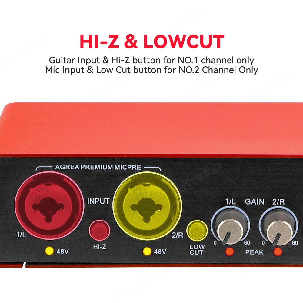 Music Production Audio Interface – USB External Sound Card for Home Studio Recording