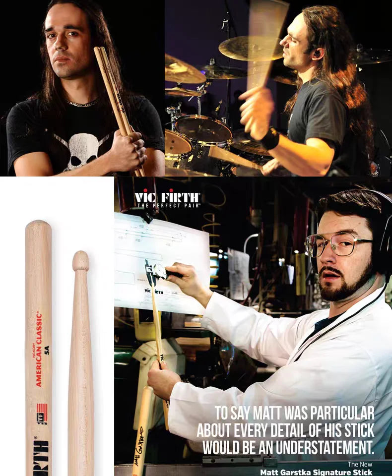 Vic Firth Hickory Drumsticks – Professional Durable Wooden Drum Sticks