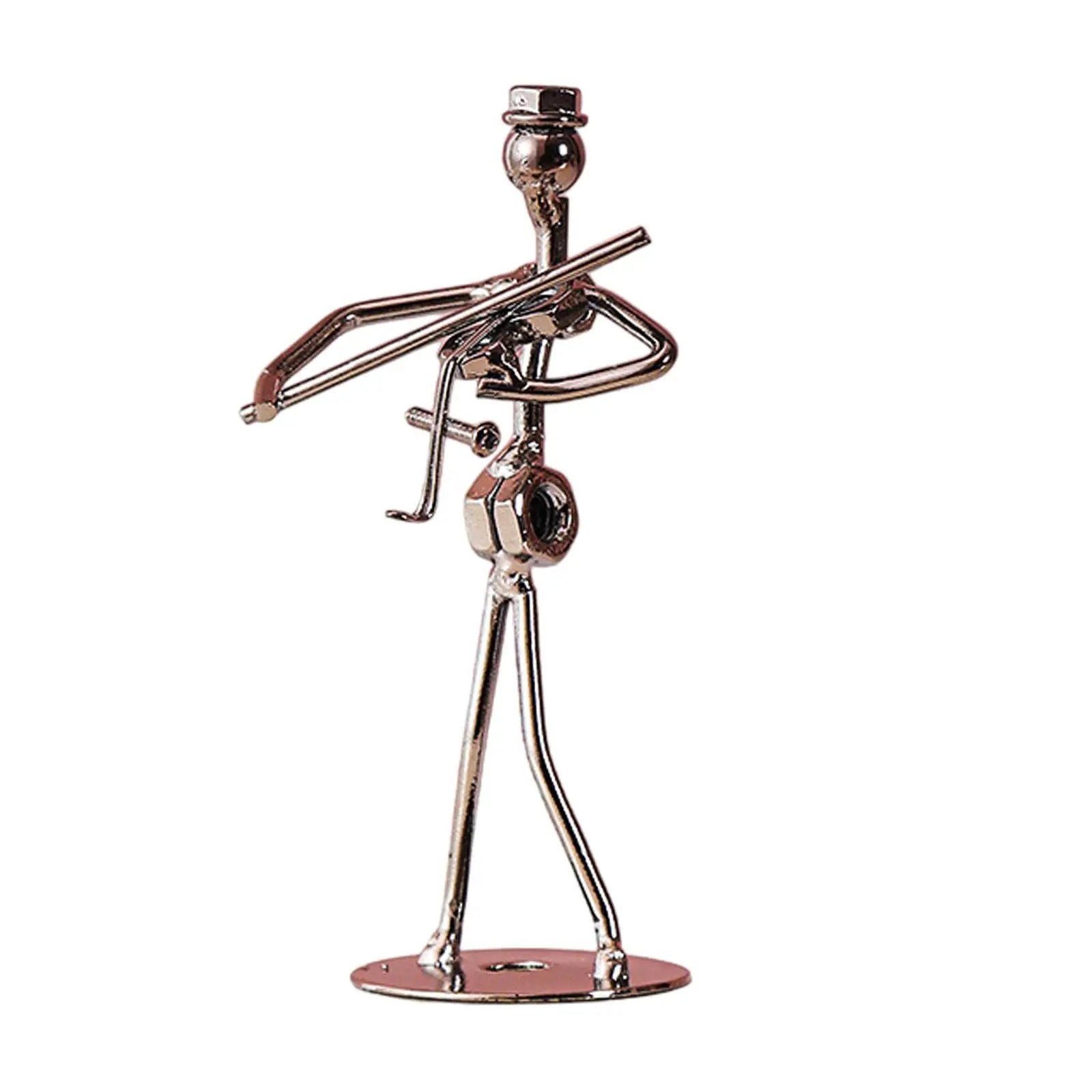 Metal Musician Figurine – Artistic Music Player Desk Sculpture Home Studio Decor
