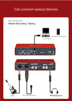 Music Production Audio Interface – USB External Sound Card for Home Studio Recording
