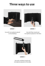 Microphone Isolation Shield – Portable Foldable 5 Panel Reflection Filter