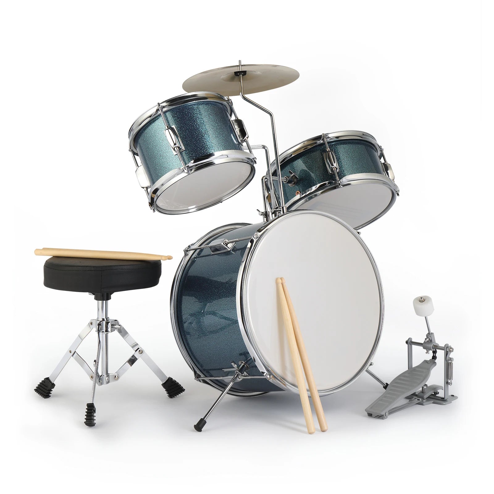 Junior Drum Set – 3-Piece Kids Kit with Stool & Accessories