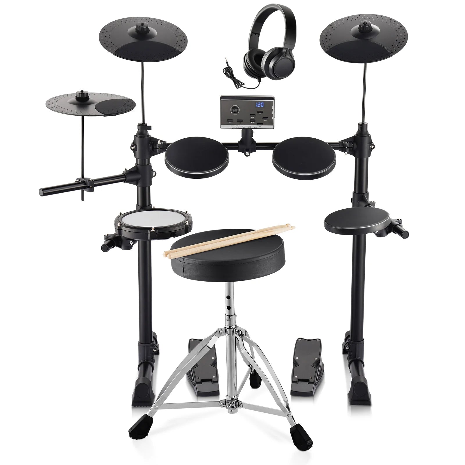 Electronic Drum Set – 15 Drum Kits & 150+ Sounds for Beginners and Home Practice