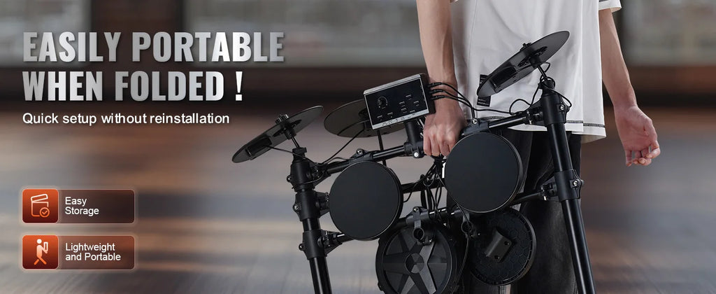 Electronic Drum Set – 15 Drum Kits & 150+ Sounds for Beginners and Home Practice