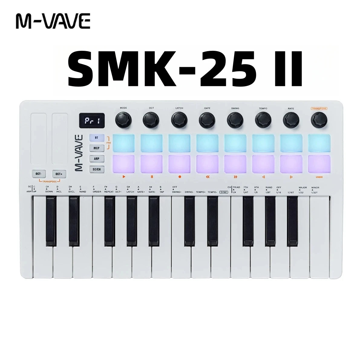 MIDI Pad Controller Keyboard – Portable 25-Key Production Controller