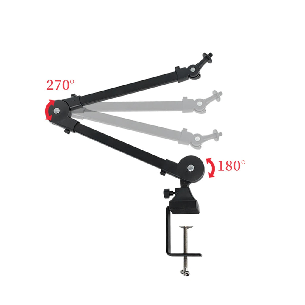Microphone Arm Stand – Desk Mounted Mic Stand with 360° Rotation for Recording and Streaming
