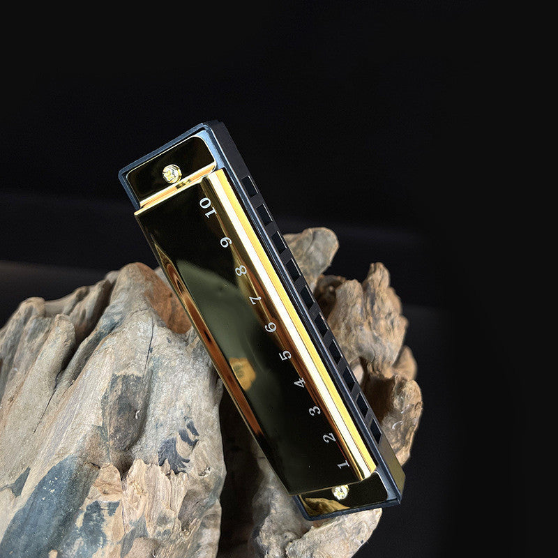 Titanium Metal Harmonica - 10 Hole C Key Lightweight & Durable