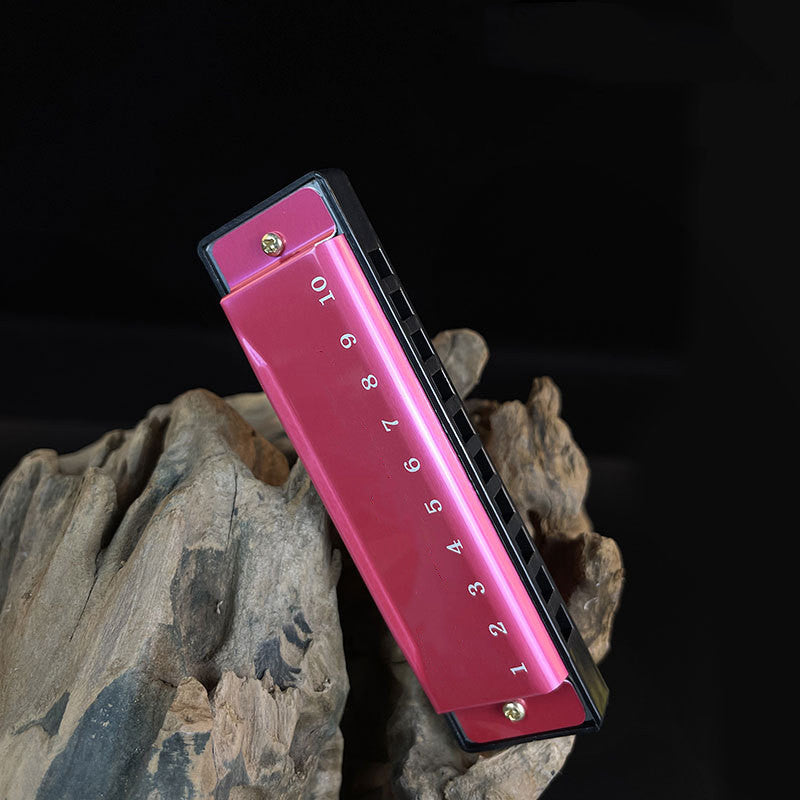 Titanium Metal Harmonica - 10 Hole C Key Lightweight & Durable