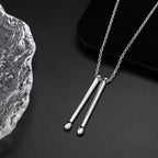Titanium Steel Drumstick Necklace – Percussion Music Pendant