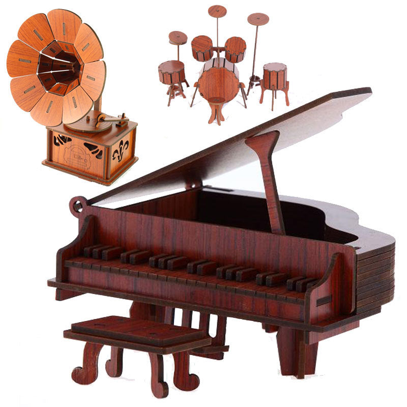 3D Musical Instrument Puzzle – Creative Wooden Model Kit