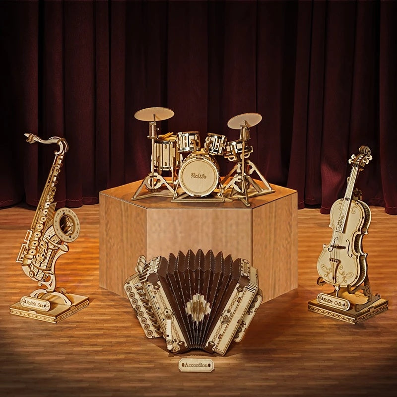 3D Musical Instrument Puzzle – Creative Wooden Model Kit