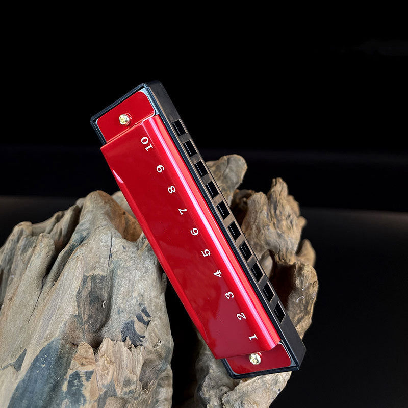 Titanium Metal Harmonica - 10 Hole C Key Lightweight & Durable