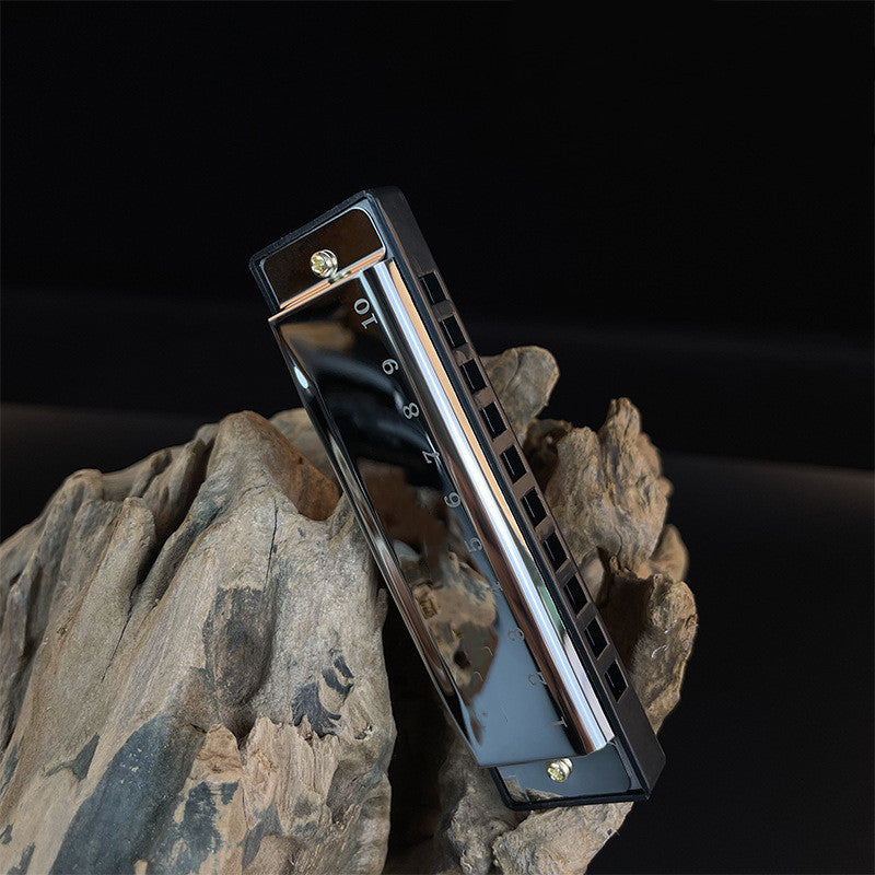 Titanium Metal Harmonica - 10 Hole C Key Lightweight & Durable