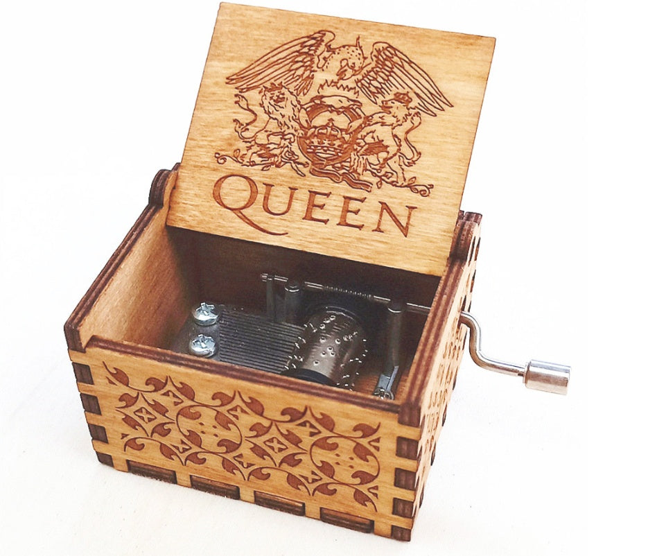 Wooden Hand Crank Music Box – Portable Melody Box