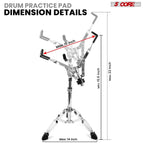 Adjustable Snare Drum Stand – Heavy Duty Double-Braced Tripod Stand with Drum Stick Holder